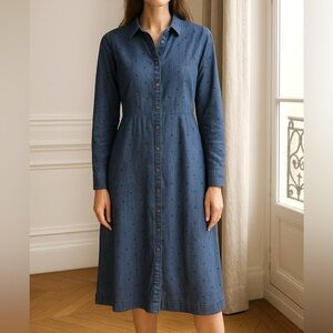 talbots denim maxi dress Refined Denim Dress
